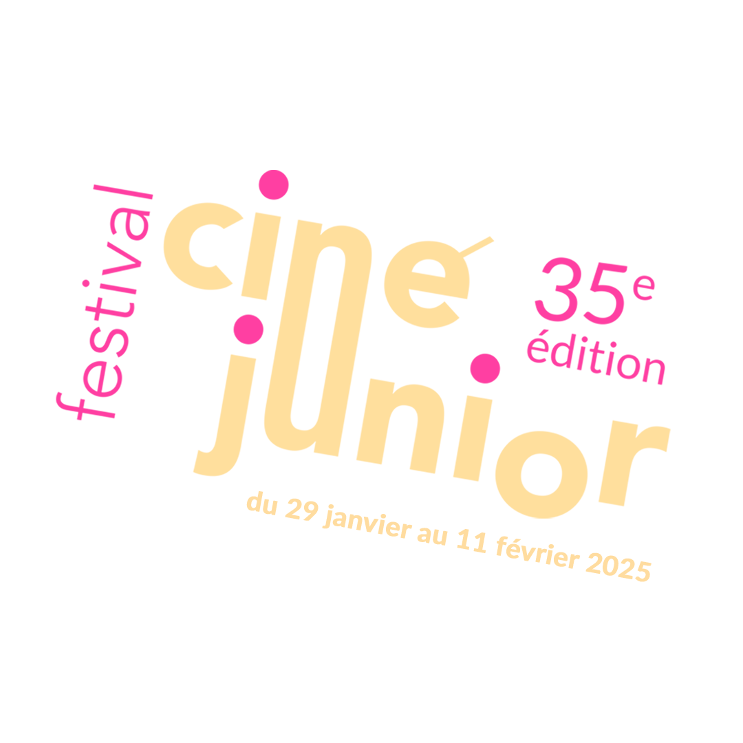 Logo du festival Ciné junior. 35ème édition du 29 janvier au 11 février 2025